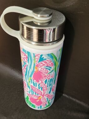 Pre-loved Lilly Pulitzer Exclusively For Pottery Barn Water Bottle - Pink & Teal